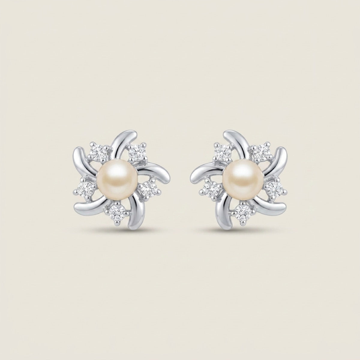 Pinwheel Pearl Studs