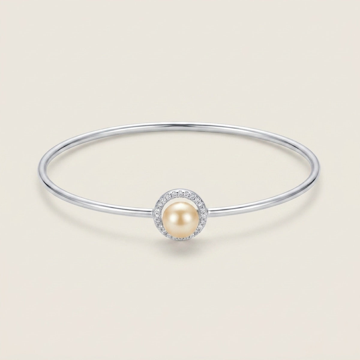 Halo Pearl Cuff Bangle